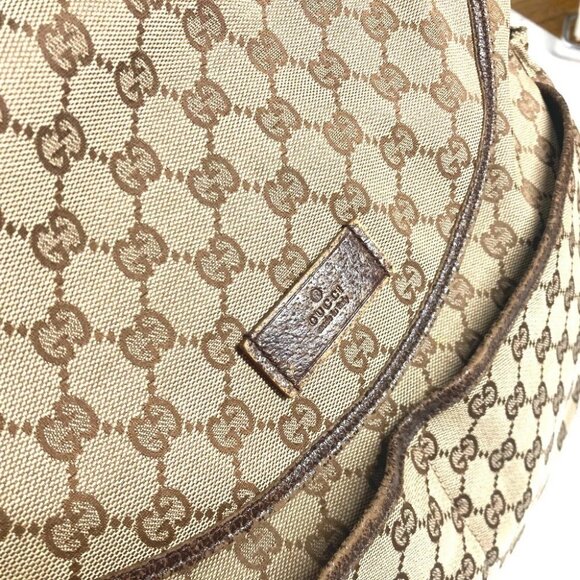 GUCCI 123326 Mother's Bag Crossbody Shoulder Bag Canvas/Leather Beige/Dark brown - Picture 7 of 16